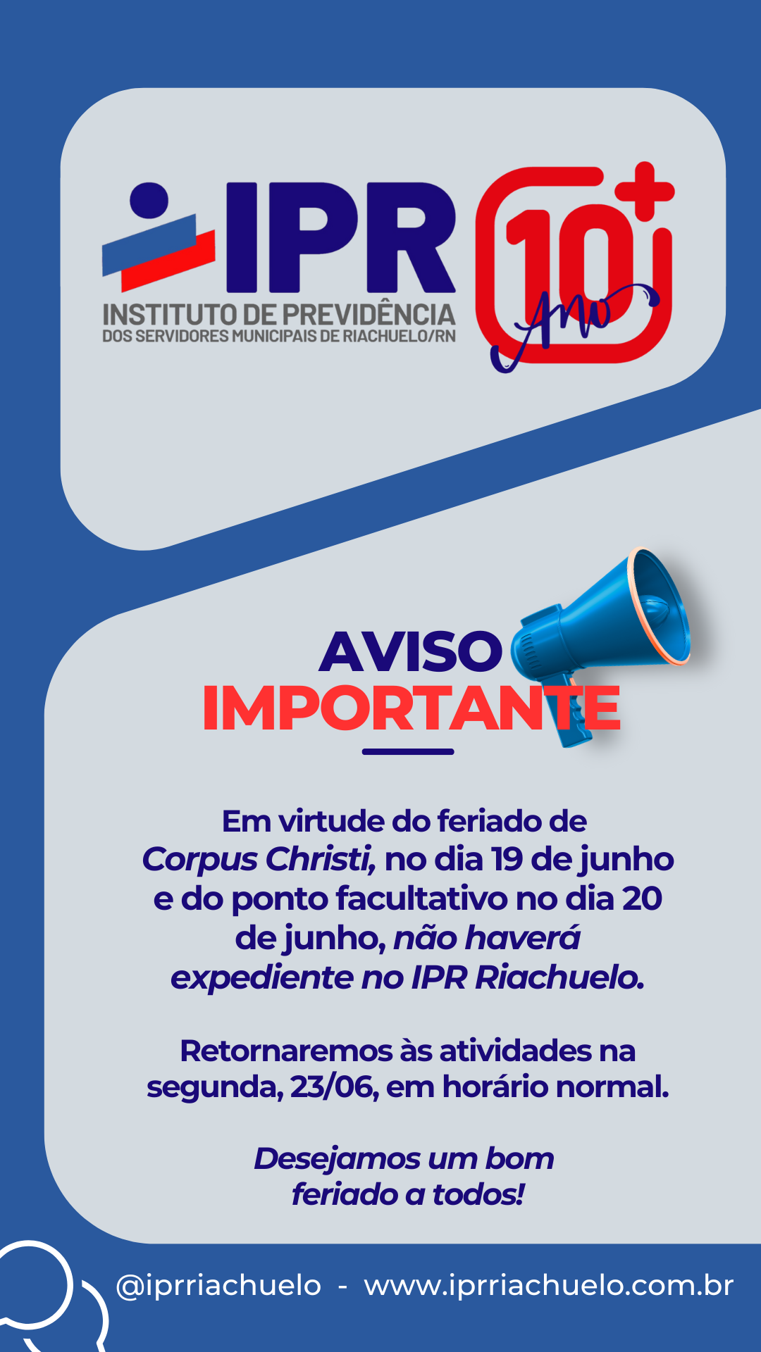 Leia mais sobre o artigo AVISO IMPORTANTE!